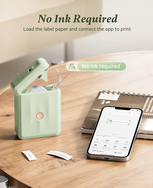 NIIMBOT Label Maker Machine, D110 Upgraded Version Sticker Printer Maker with 1 Roll White Starter Label Paper, Thermal Label Printer for School Office Home Organization