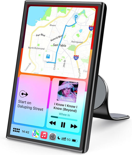 Avylet 7'' Wireless Car Stereo with Apple Carplay & Android Auto, Portrait & Landscape Screen, OTA, Magnetic Mount, Portable Car Stereo, GPS Navigation, Bluetooth/Voice Control/Mirror Link