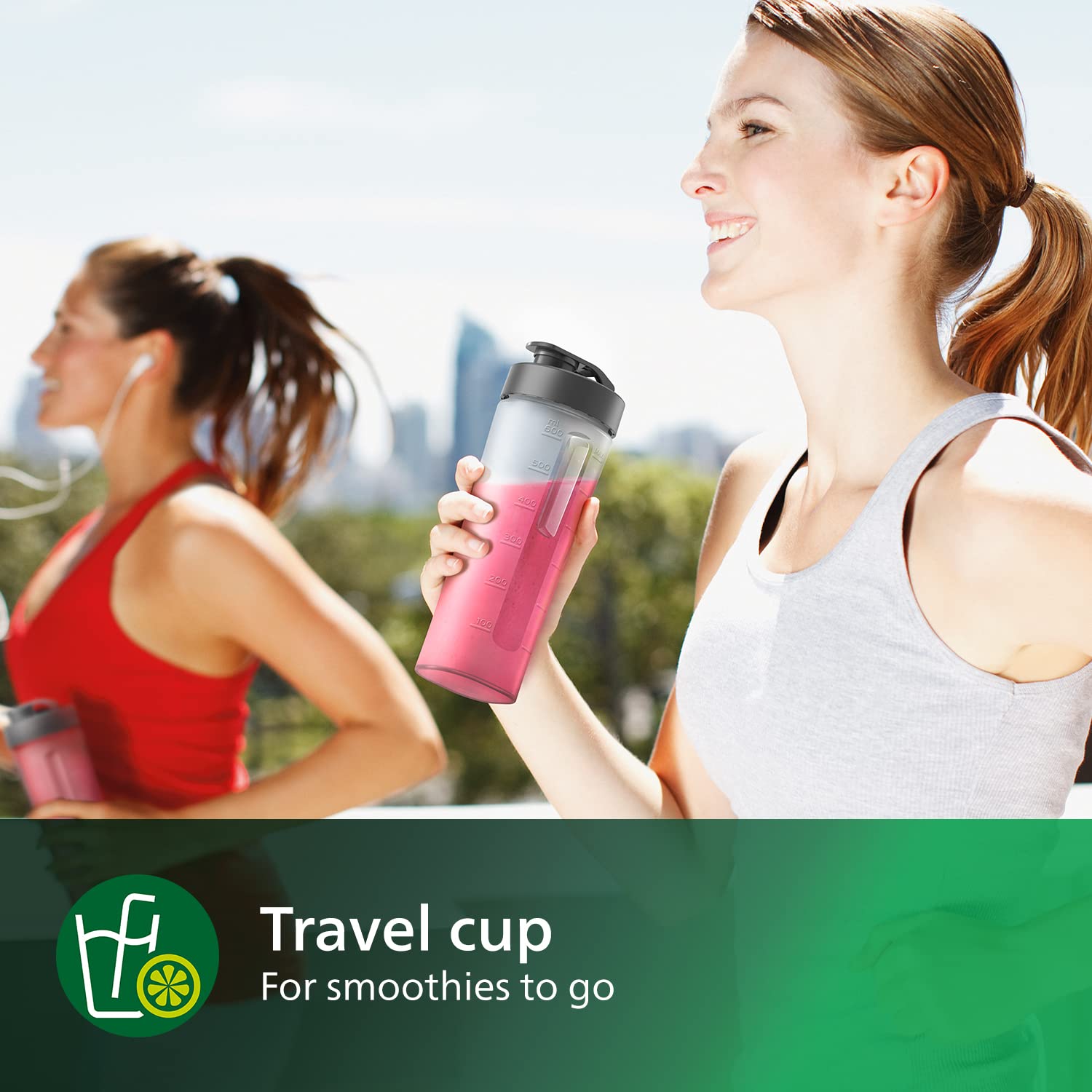 Philips Daily Collection Mini Blender and Smoothie Maker, 350W, 1L Jug, On-the-go Tumbler, Dishwasher Safe, Recipe App, 2 Speeds, Ice Crush, Quick