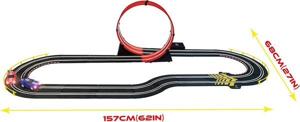 BANDAI Artin Speed Loop Racing Slot Car Set | 4.3m 2 Player Electric Race Car Track With 2 Muscle Cars And Speed Controls | Adults And Kids Electric Car Racing Toys Make Great Remote Control Gifts
