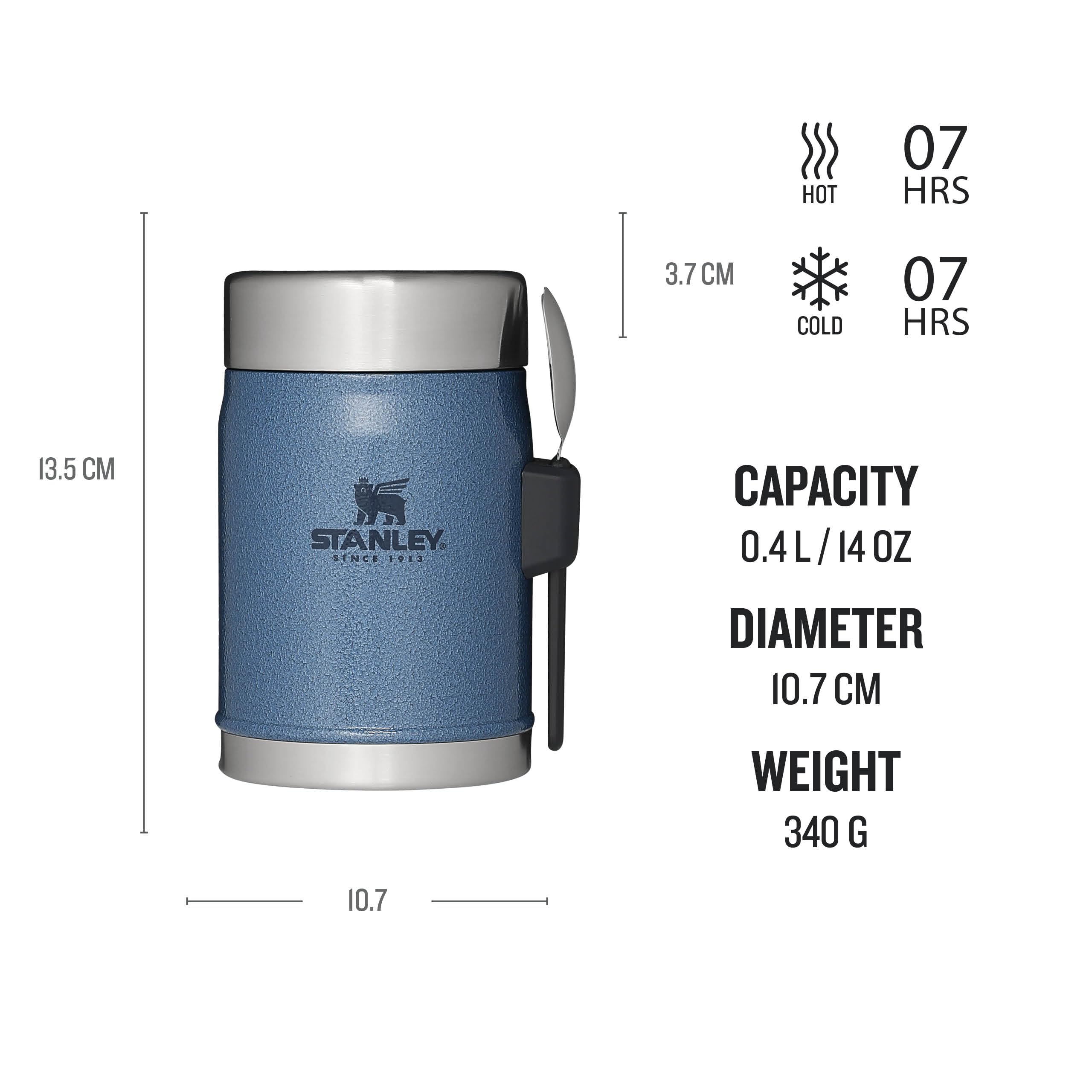 Stanley Classic Legendary Food Jar 0.4L With Spork - Keeps Cold For 7 Hours - BPA-Free Stainless Steel Soup Flask - Leakproof - Dishwasher Safe - Rose Quartz