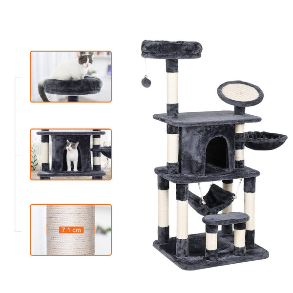 FEANDREA Cat Tree Multi-level Cat Play House Sisal Scratching Pad and Posts PCT25G