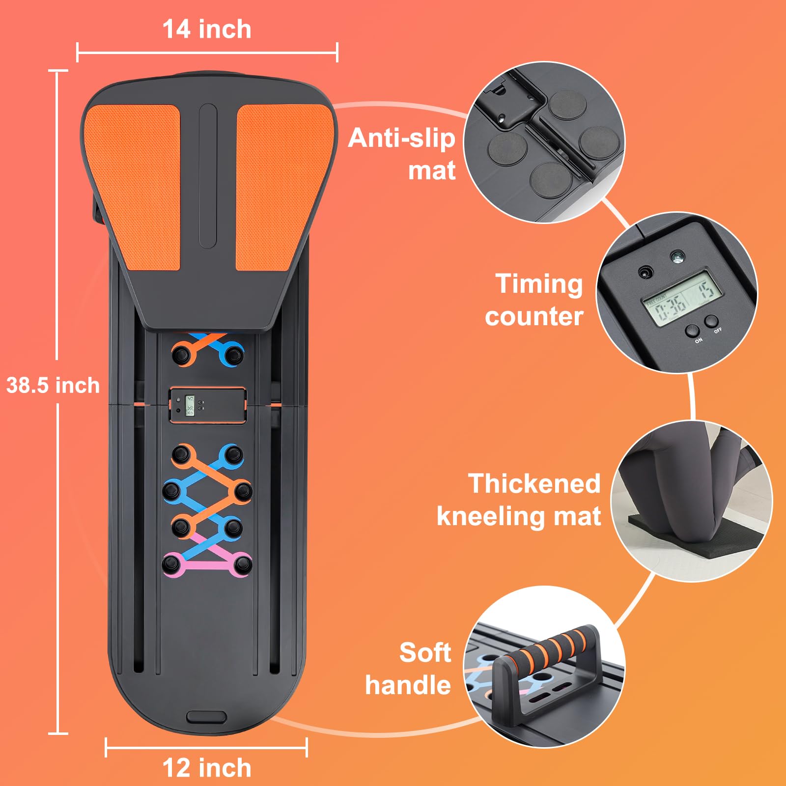 Pilates Board - Foldable Pilates Reformer Machine with Timer, All-in-One Portable Pilates Equipment for Home, Gym & Travel, Ab Roller, Resistance Bands, Push-Up Support for Full Body Workout