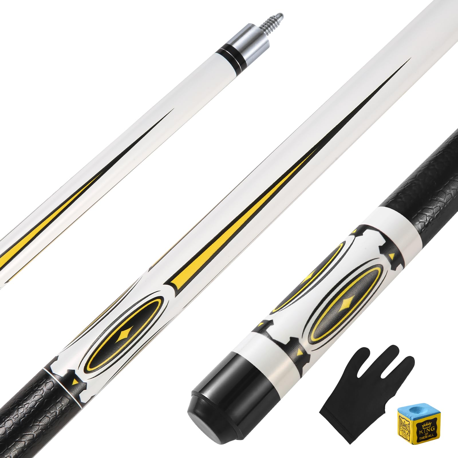 ASMPCUE Pool Cue, 58 Inch Billiard Cue 13mm Tip Pool Cue for Professional Billiard Players, 1/2 Maple Cue Sticks for Billiard Table Sports, Bar Pool