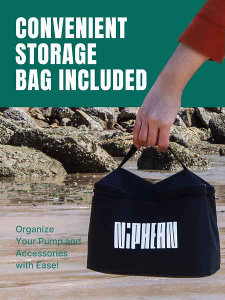 Niphean Paddle Board Pump with (Extra-Long) 118'' Charging Cable, 50 PSI Tyre Inflator with Storage Bag, Electric Pump for Inflatables&Deflation, Car Tyre Inflator for SUP, Balloon, Mattress