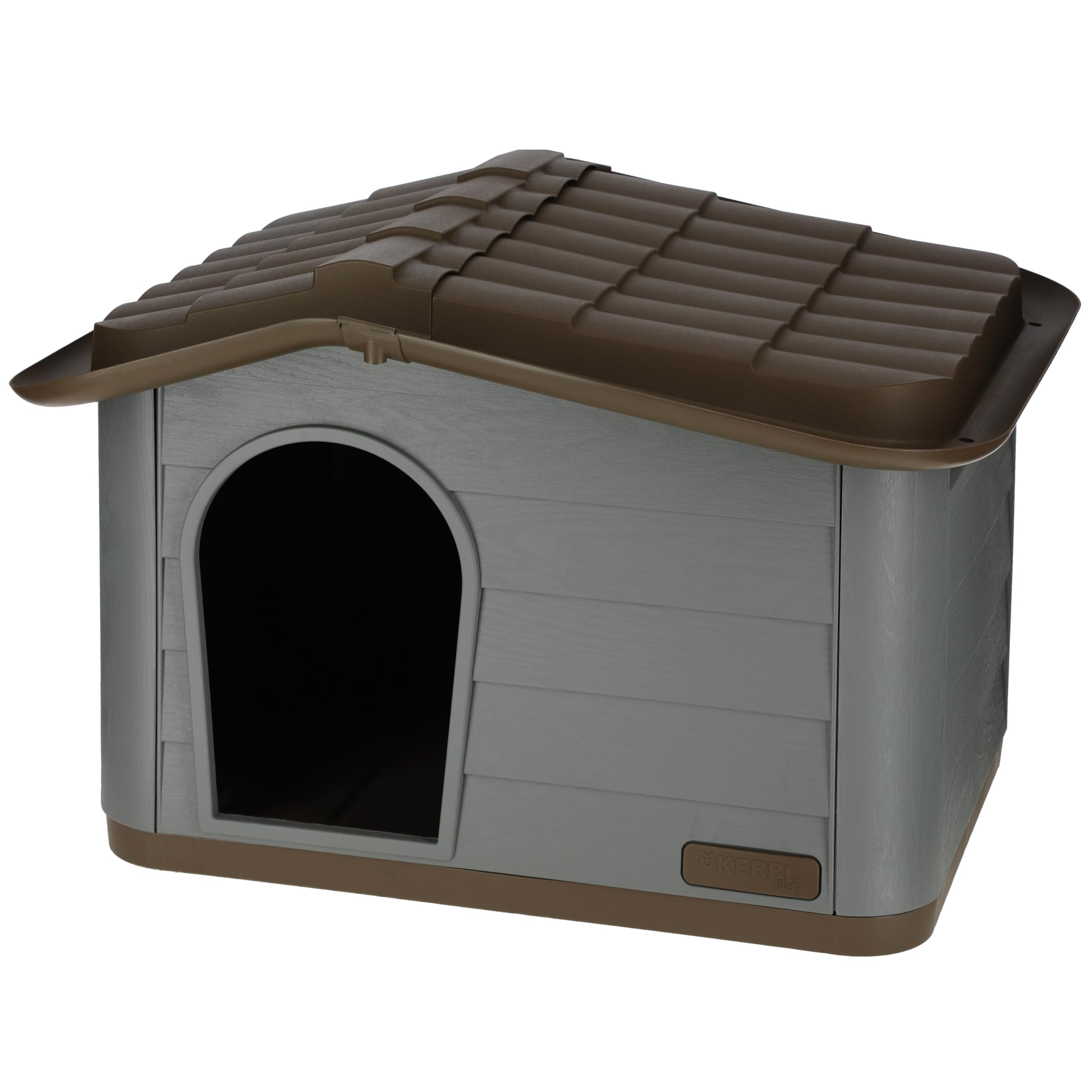 Kerbl Paola Eco 81341 Cat House, Mediterranean Look, Recycled Plastic, Grey Green/Brown, 60 x 51 x 41 cm