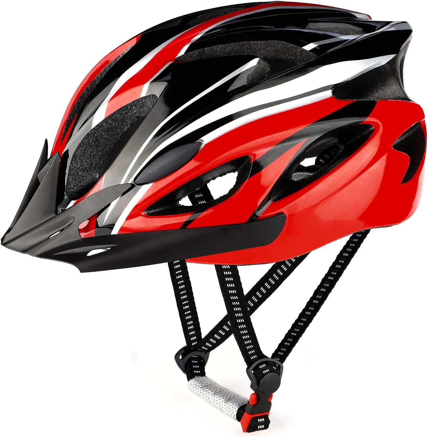 RaMokey Cycle Helmet, Lightweight Bicycle Helmet, Adjustable Mountain & Road Bike Helmets for Adults, 18 Vents with Adjustable Strap & Detachable Visor for Mens Womens(Head Sizes 58-62cm)