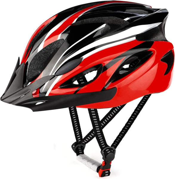 RaMokey Cycle Helmet, Lightweight Bicycle Helmet, Adjustable Mountain & Road Bike Helmets for Adults, 18 Vents with Adjustable Strap & Detachable Visor for Mens Womens(Head Sizes 58-62cm)
