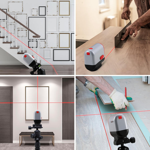 Enventor Rechargeable Laser Level, 25M 2200mAh Li-ion Battery Green Laser Level Self Leveling with Pulse Mode, 7 Hours Working Time, 360° Magnetic Base, Switchable Horizontal/Vertical/Cross line