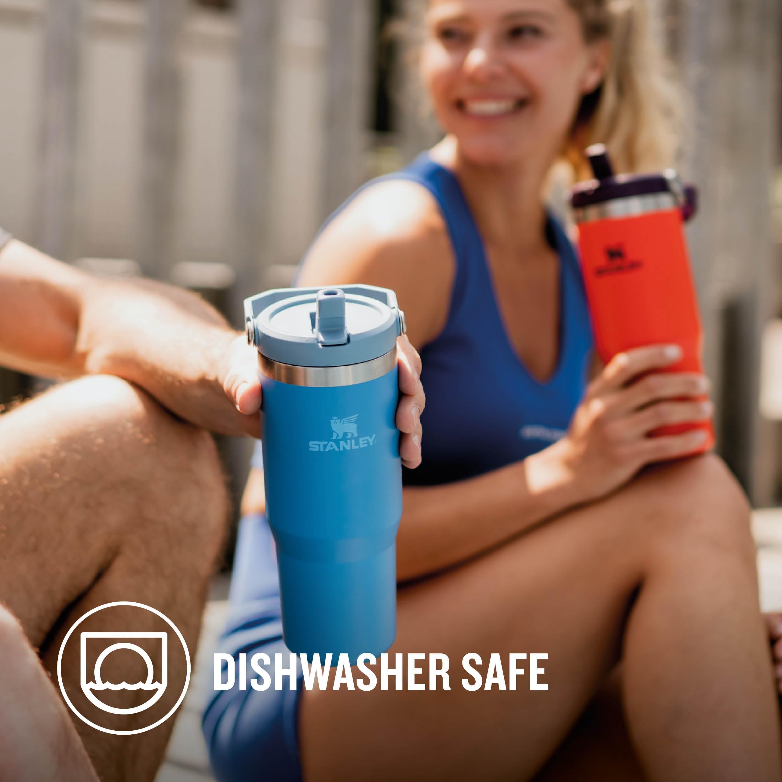 Stanley Flip Straw Tumbler 1.0 Water Bottle With Straw 0.89L - Keeps Cold For 12+ Hours - Easy To Carry - Dishwasher Safe - Stainless Steel Thermal Flask - BPA-Free Travel Mug - Navy