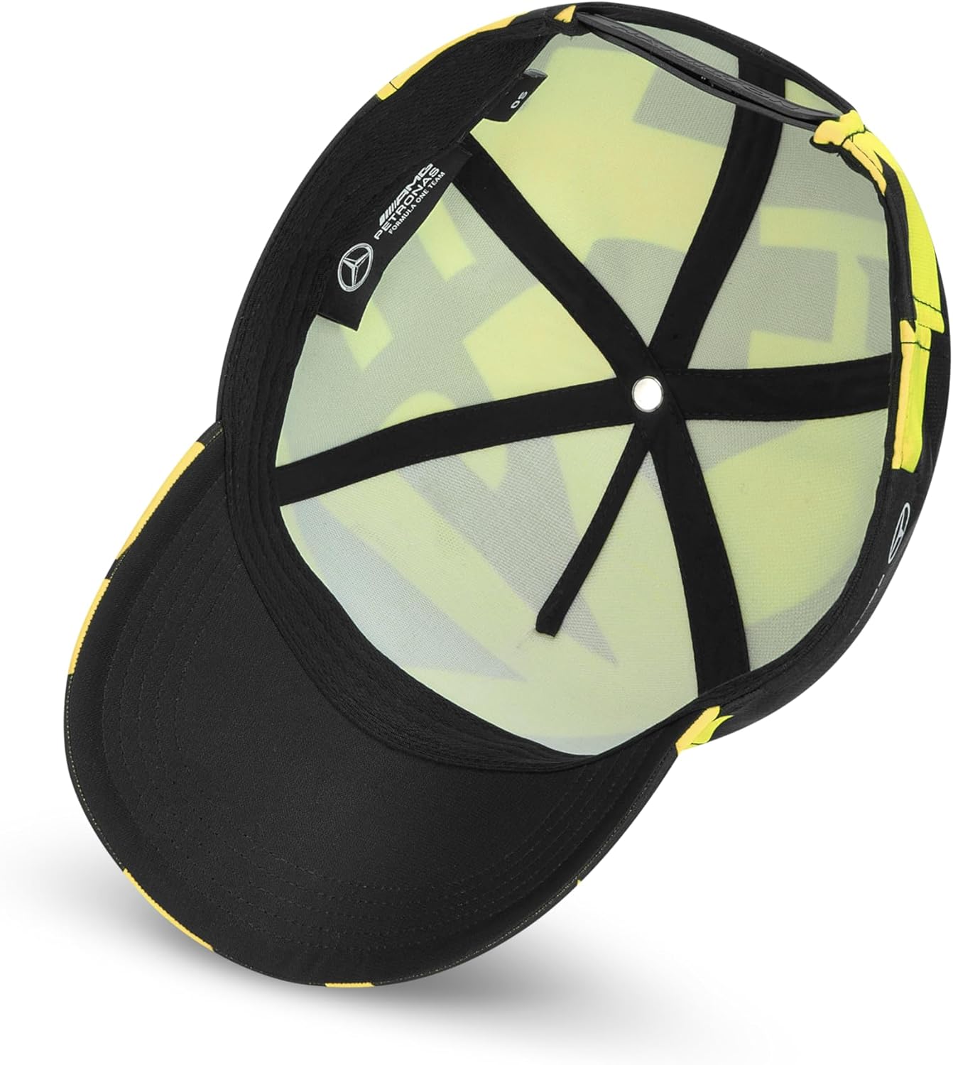 Mercedes AMG Petronas F1 Lewis Hamilton AOP Cap - Black//Yellow - One Size Fits Most