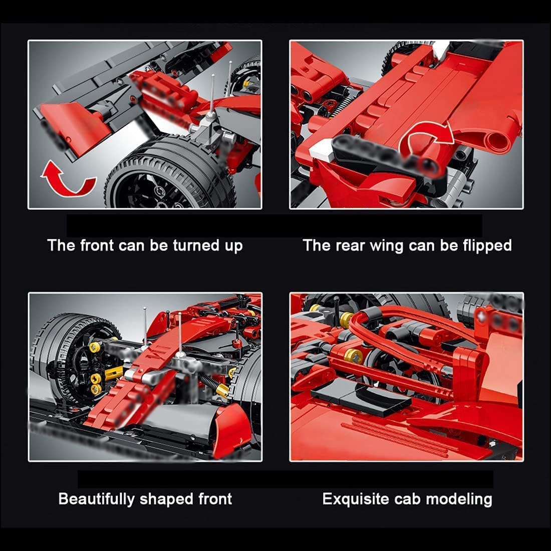 Auspcers Technology Racing Car Building Kit - 1100pcs Formula F1 Model 1:10 Creative Construction Set