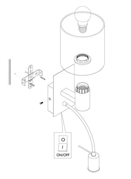 Eglo Pasteri LED Wall Light, Nickel Matt Steel and White Fabric Wall Lamp, E27 Socket, incl. Switch and Flexible Reading Lighting