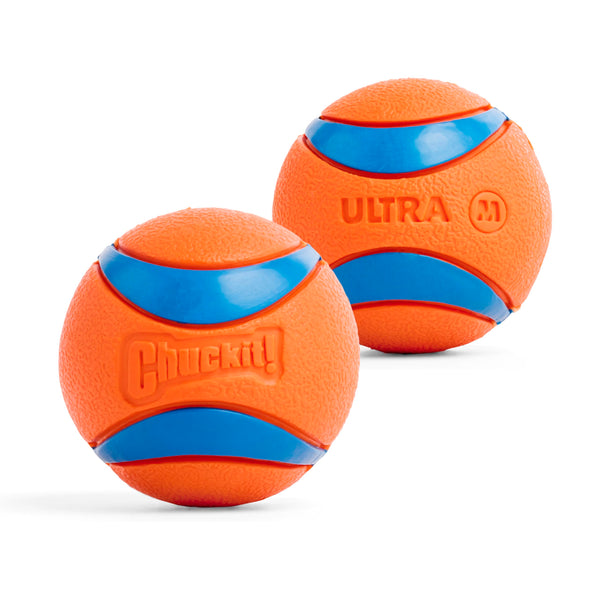 ChuckIt! Ultra Ball Dog Toy, Durable High Bounce Floating Rubber Dog Ball, Launcher Compatible Toy For Dogs, 2 Pack, Medium