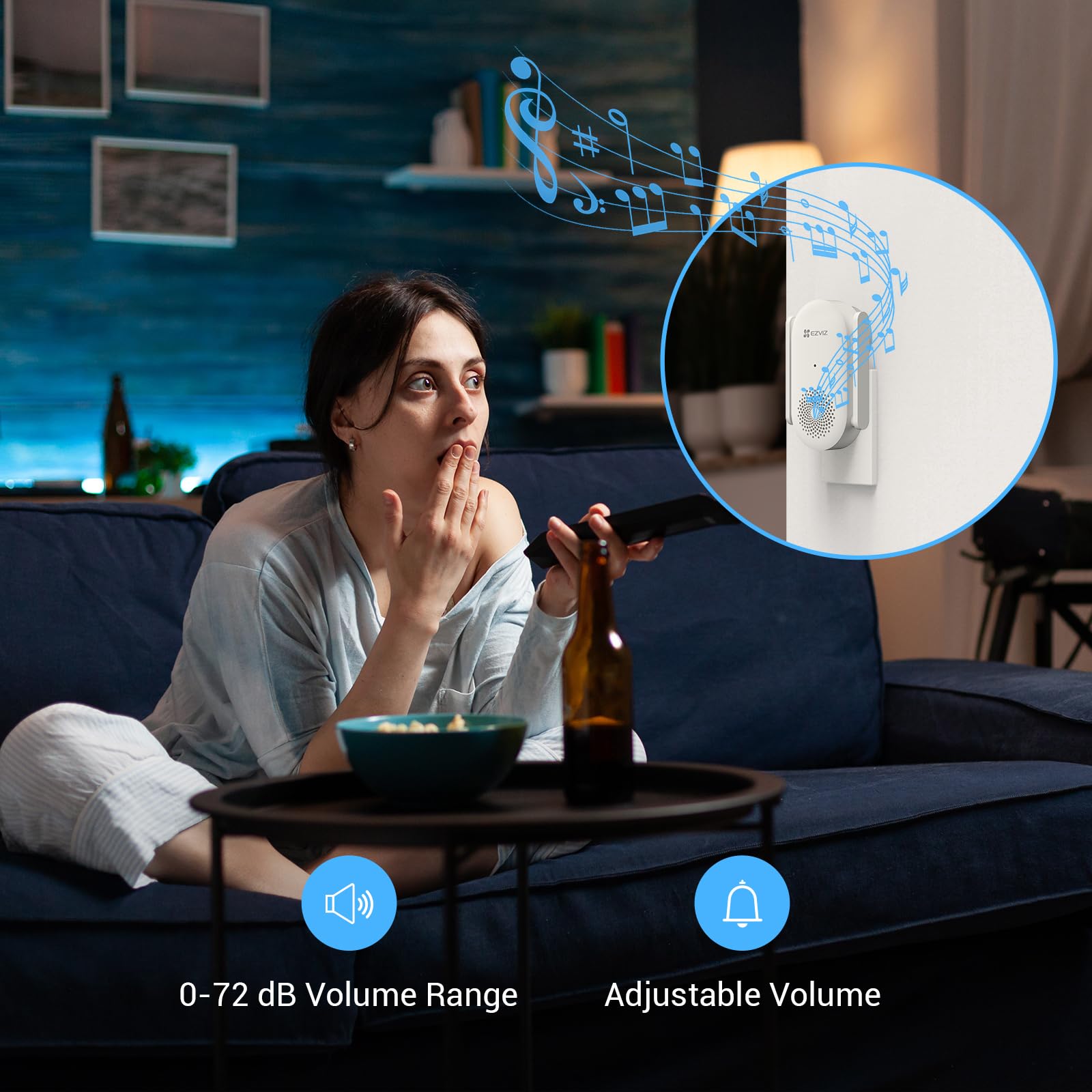 EZVIZ 2K Solar Doorbell Camera Removal-Free Charging No Monthly Fee, 32GB Local Storage, 162° Wide View, Wireless & Wired, Colour Night Vision, AI Detection, Front Door Camera (HP3 Pro)