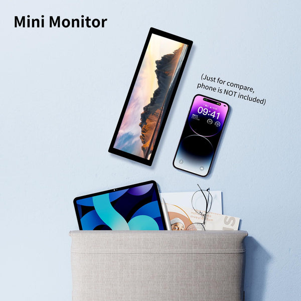 Ulrhzar Small Touchscreen Monitor 7.8inch 1280x400P 60Hz 300cd/m² Brightness for Raspberry Pi PC Laptop, Touch Screen Portable Monitor GPU CPU AIDA64 Monitoring