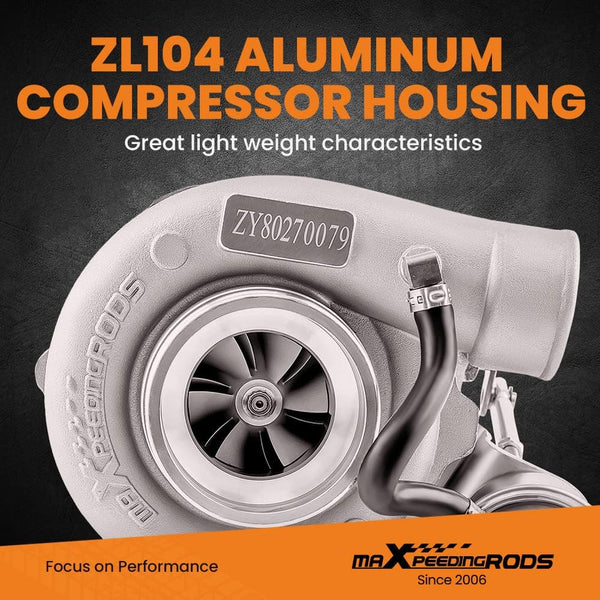 maXpeedingrods GT25 GT28 GT2871 Upgrade Turbo Charger 350BHP+ Boost 0.64 A/R, GT2860 SR20 CA18DET 5-Bolt Flange Universal Turbocharger for 1.5L-2.0L Engine Water + Oil Cooled Turbo W/Gaskets