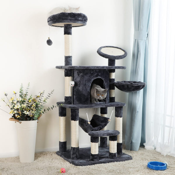 FEANDREA Cat Tree Multi-level Cat Play House Sisal Scratching Pad and Posts PCT25G