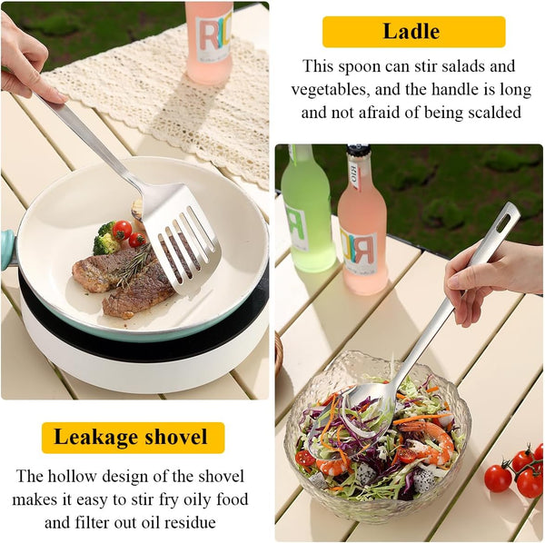 Camping Accessories, Evanda Camping Cooking Utensils, Travel Essentials, Portable Camping Kitchen Utensil Set for Travel, Picnics, RVs, Camping, BBQs, Parties