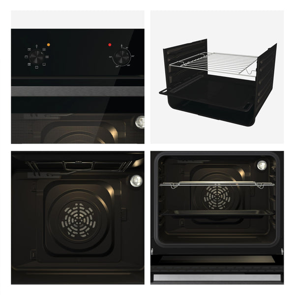 Hisense BI64211PB 77 Litre Built In Electric Single Oven With Pyrolytic Cleaning, Pizza Mode, Multiphase Cooking- Black 22x23x23 inches (LxWxH) - A+ Rated, Extra Large