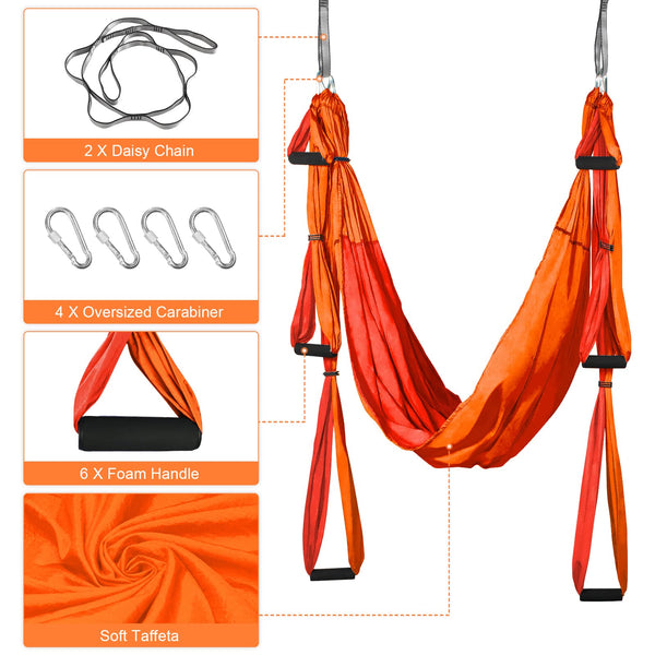 Leogreen Aerial Yoga Swing Set, Aerial Yoga Hammock Trapeze, Flying Antigravity Yoga, Max Load 660lb, for Inversion Exercise Pilates Gymnastics