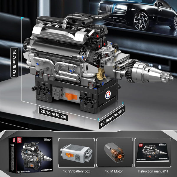 Mould King 10193 Engine Building Blocks Toy Kit, Boxer Engine Clamping Blocks Construction Kit Model, Toy Gift Collectibles for Adults Boys Girls(609 Pieces)