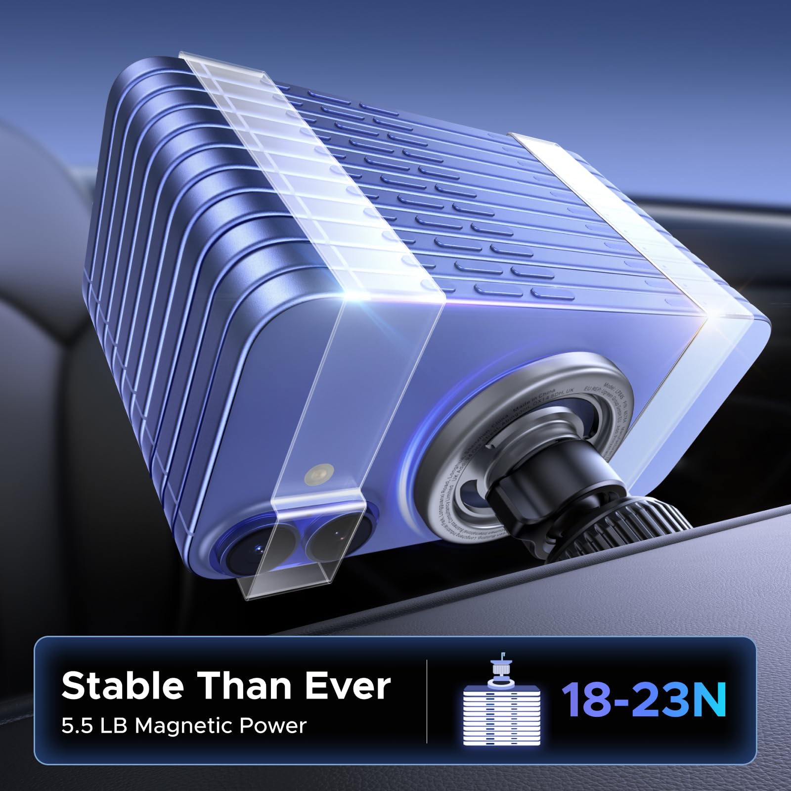 UGREEN Magsafe Car Mount for Air Vent, Magnetic Phone Holder for Cars Cradle Compatible with iPhone 16/15/14/13/12 Series & MagSafe Case with Metal Plates(Black)