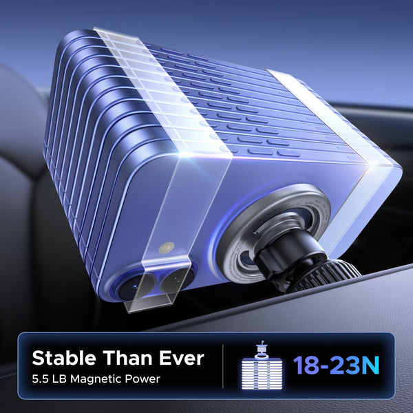 UGREEN Magsafe Car Mount for Air Vent, Magnetic Phone Holder for Cars Cradle Compatible with iPhone 16/15/14/13/12 Series & MagSafe Case with Metal Plates(Black)