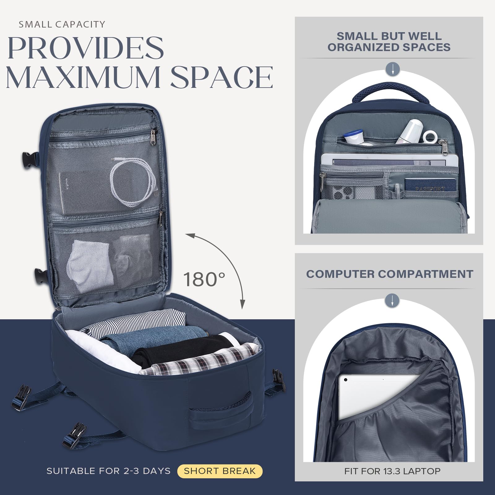Cabin Bags 40x20x25 for Ryanair Underseat Carry-ons Bag Hand Luggage Bag Travel Backpack Cabin Size 20L