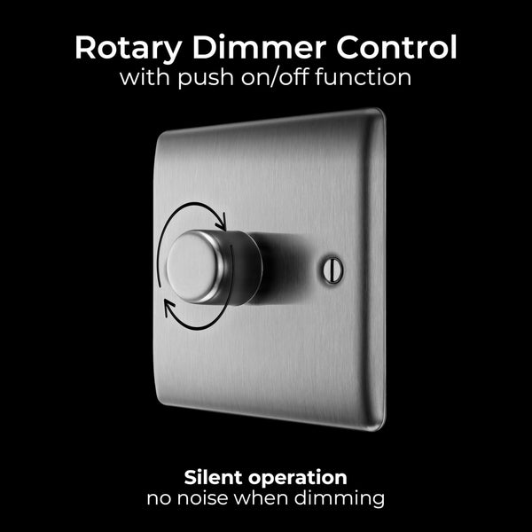 BG Electrical Cooker Switch with Socket and LED, Cooker Control Unit, Control Socket, Double Pole, Raised Profile, Round Edges, Nexus Metal, Brushed Steel, Grey Inserts, 45A, NBS70G