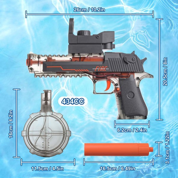 Electric Water Gun, Ultra-Long Range One-Touch Automatic Water Gun, Large Capacity Ultra-Long Standby, Suitable For Children Adults Summer Pool Party Beach Outdoor Use.