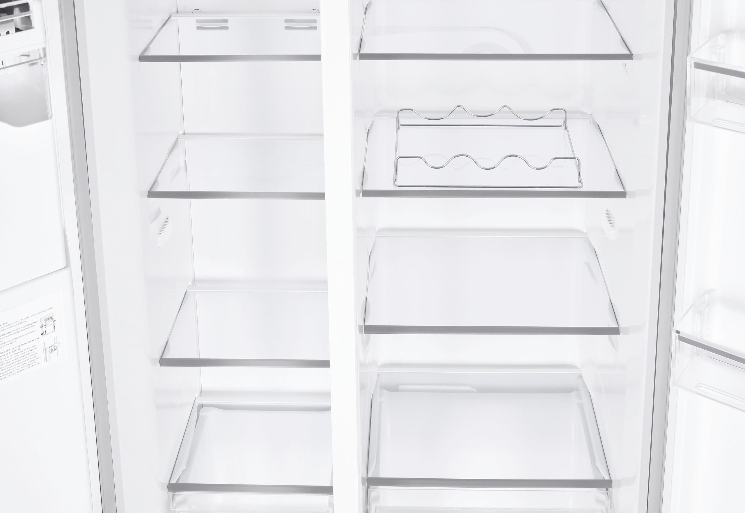 Hoover H-FRIDGE 500 MAXI Freestanding American Fridge Freezer with Water Dispenser, Side by Side, Total No Frost Technology, E Class, 532L Total Capacity, Inox, 91x67x177 cm - HHSBSO6174XWDK-1