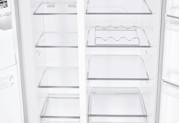 Hoover H-FRIDGE 500 MAXI Freestanding American Fridge Freezer with Water Dispenser, Side by Side, Total No Frost Technology, E Class, 532L Total Capacity, Inox, 91x67x177 cm - HHSBSO6174XWDK-1