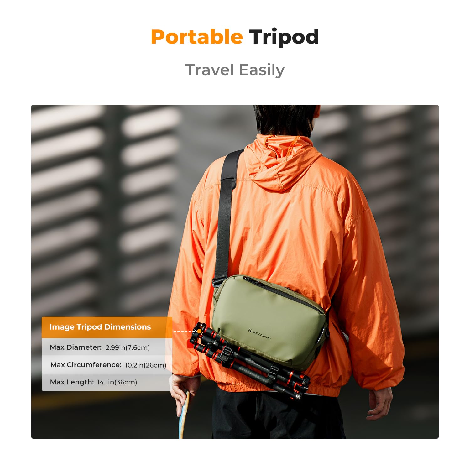 K&F Concept Camera Sling Bag, Camera Bag for DSLR and Lenses, Single Shoulder Camera Case Crossbody Bag with Tripod Holder for SLR Canon Sony Nikon Drone