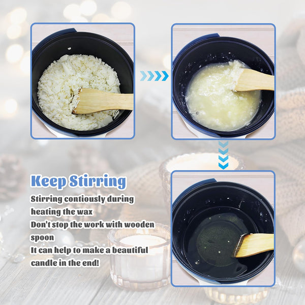 Ksedcon Wax Melter for Candle Making with Pour Spout, Electric Wax Melting Pot Kit Included Wicks, Wick Stickers, Centering Device, Stirring Spoon