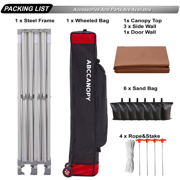 ABCCANOPY 3x6M Pop Up Gazebo Canopy Commercial Tents Market stall with 4 Removable Sidewalls and Roller Bag Bonus 4 Weight Bags (Grey)