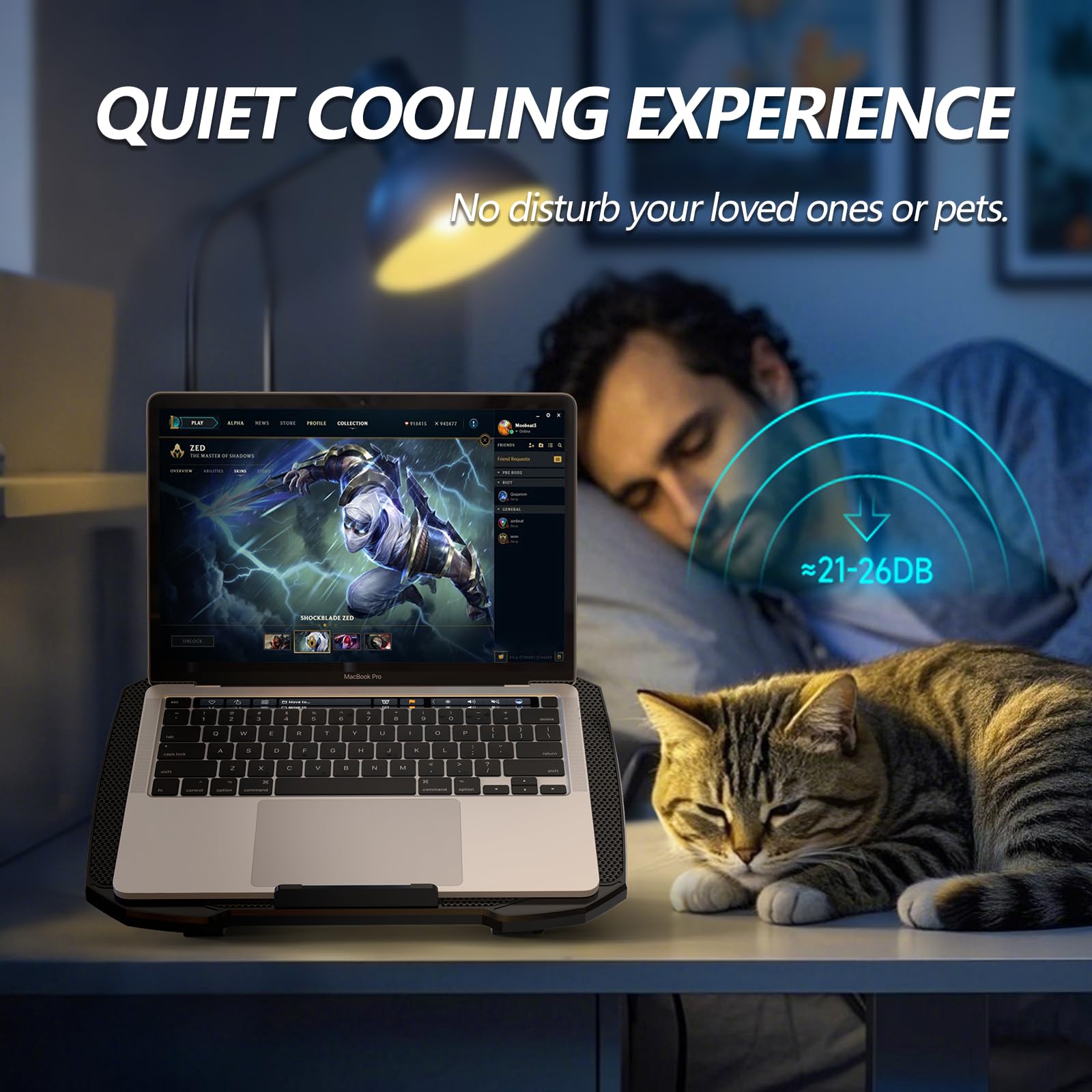 AIMIUZI Laptop Cooling Pad, Laptop Cooler for 12-15.6 Inch Notebooks, Laptop Cooling Stand with 5 Quiet Fans, 5 Height Adjustable, 2 USB Ports, Phone Stand (Black)