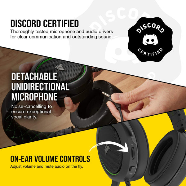 CORSAIR HS55 SURROUND Lightweight Multiplatform Wired Gaming Headset – Dolby 7.1 Surround Sound – iCUE Compatible – PC, Mac, PS5, PS4, Xbox, Nintendo Switch, Mobile – Carbon