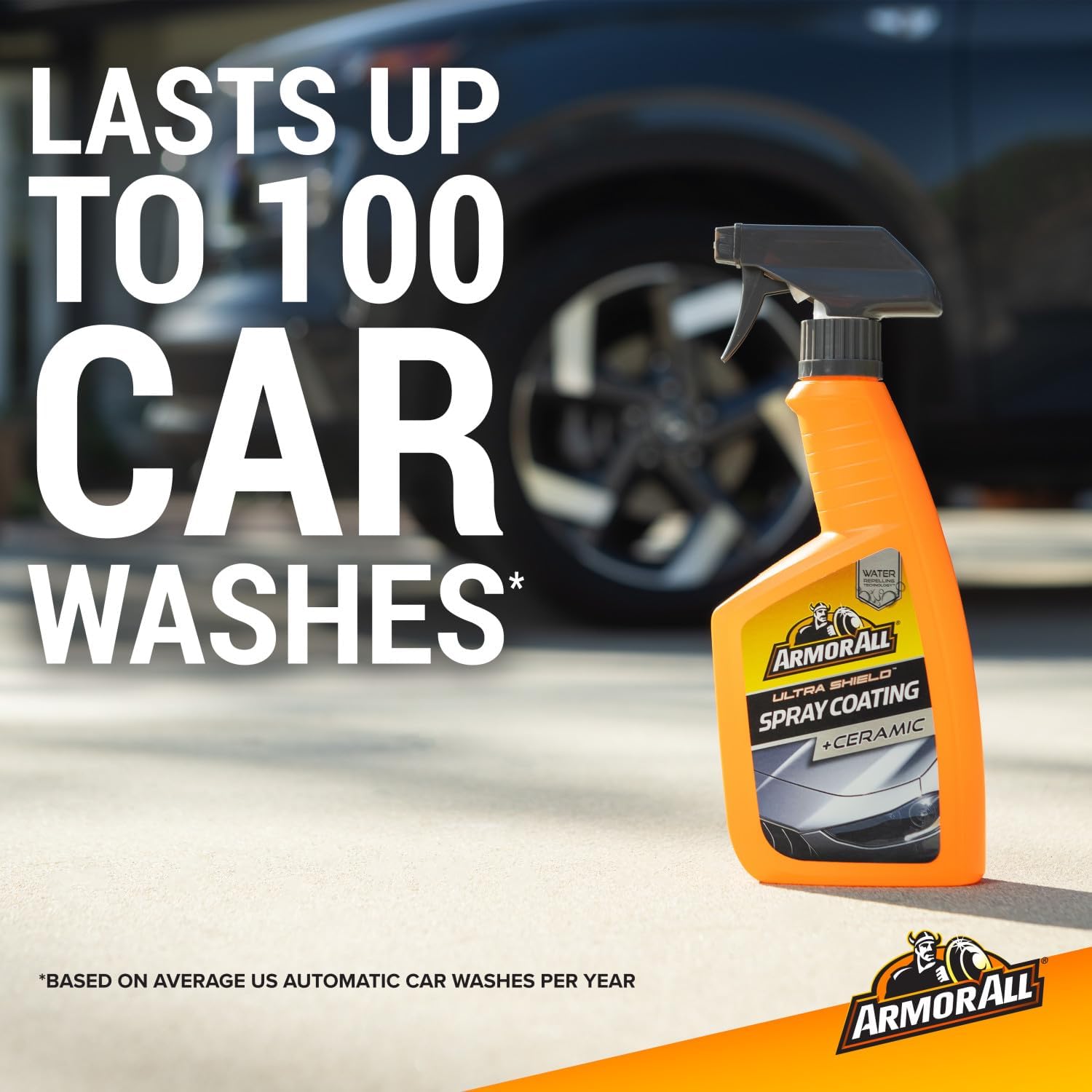 Armor All Ultra Shield + Ceramic Spray Coating Spray 500ml, Triple Action Ceramic Coating Formula for a Clean and Shiny Car, Water Beading and Dirt Repelling Technology to Prevent Stains