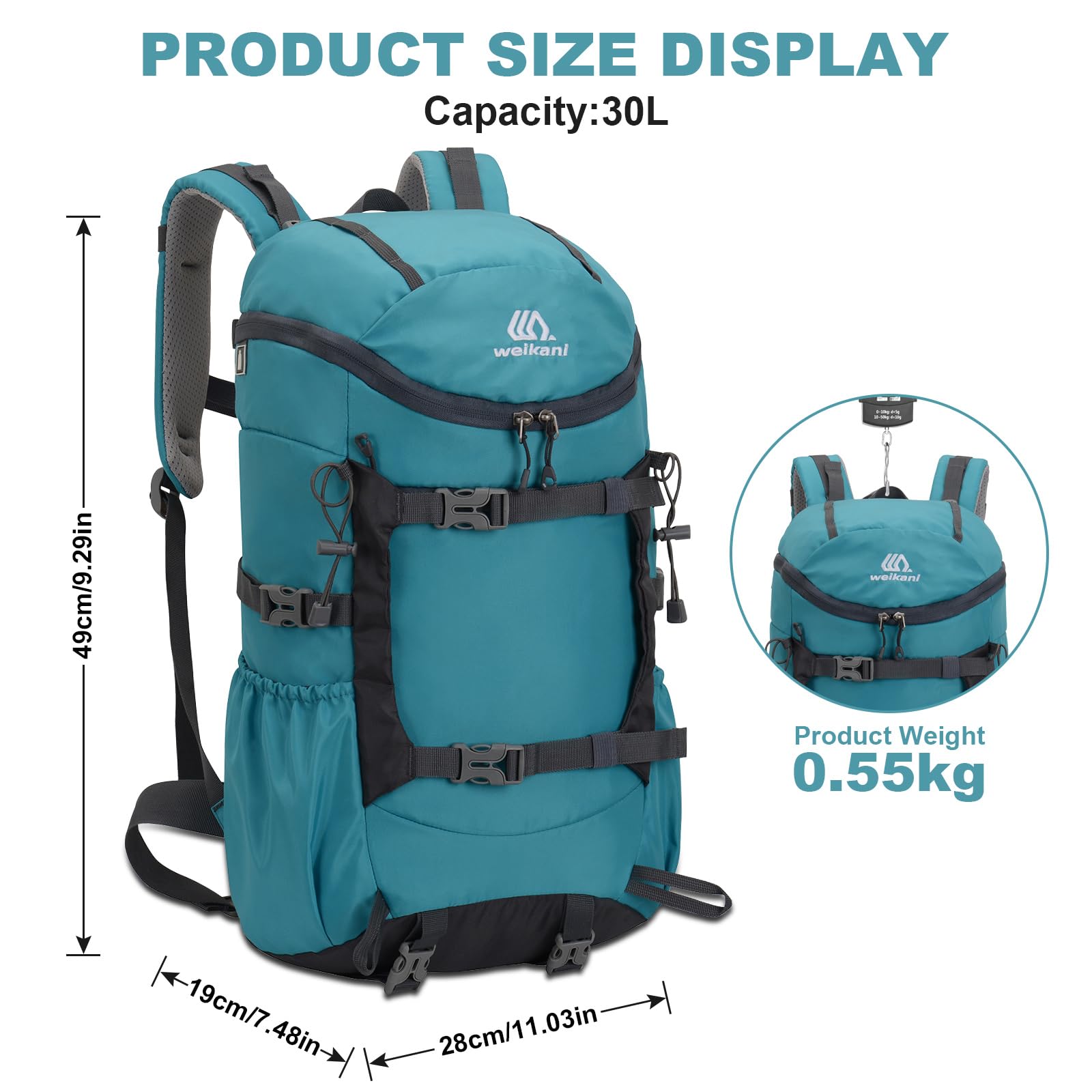 jianyana Hiking Backpack Waterproof 30L Foldable Rucksack Lightweight Camping Bag skiing climb mountains Camping Trekking Hiking Walking Cycling Climbing Outdoor Sports for Women Men
