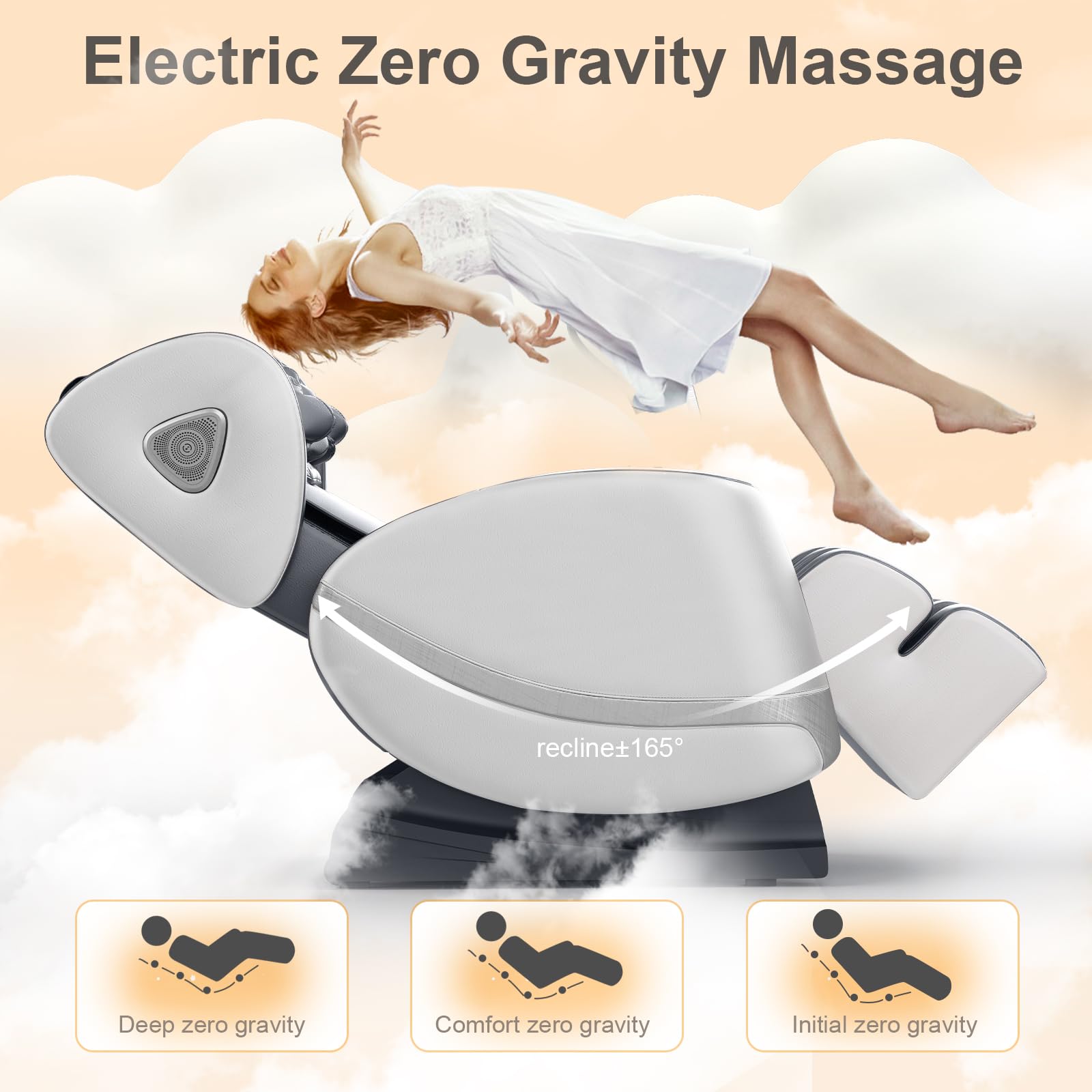 2025 Upgrade Massage Chair, Full Body Massage Chair with 10 Fix Points, Heating, Foot Massage, Auto Modes, Bluetooth Speaker, Touch Screen Controller, Zero Gravity Home Office