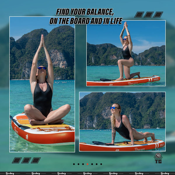 TIGERXBANG Stand Up Paddle Boards 10'6" x 32" x 6"丨10' x 31" x 6" with Premium SUP Board Accessories, Inflatable Paddle Boards for Adults/Kids Stand Up PaddleBoarding