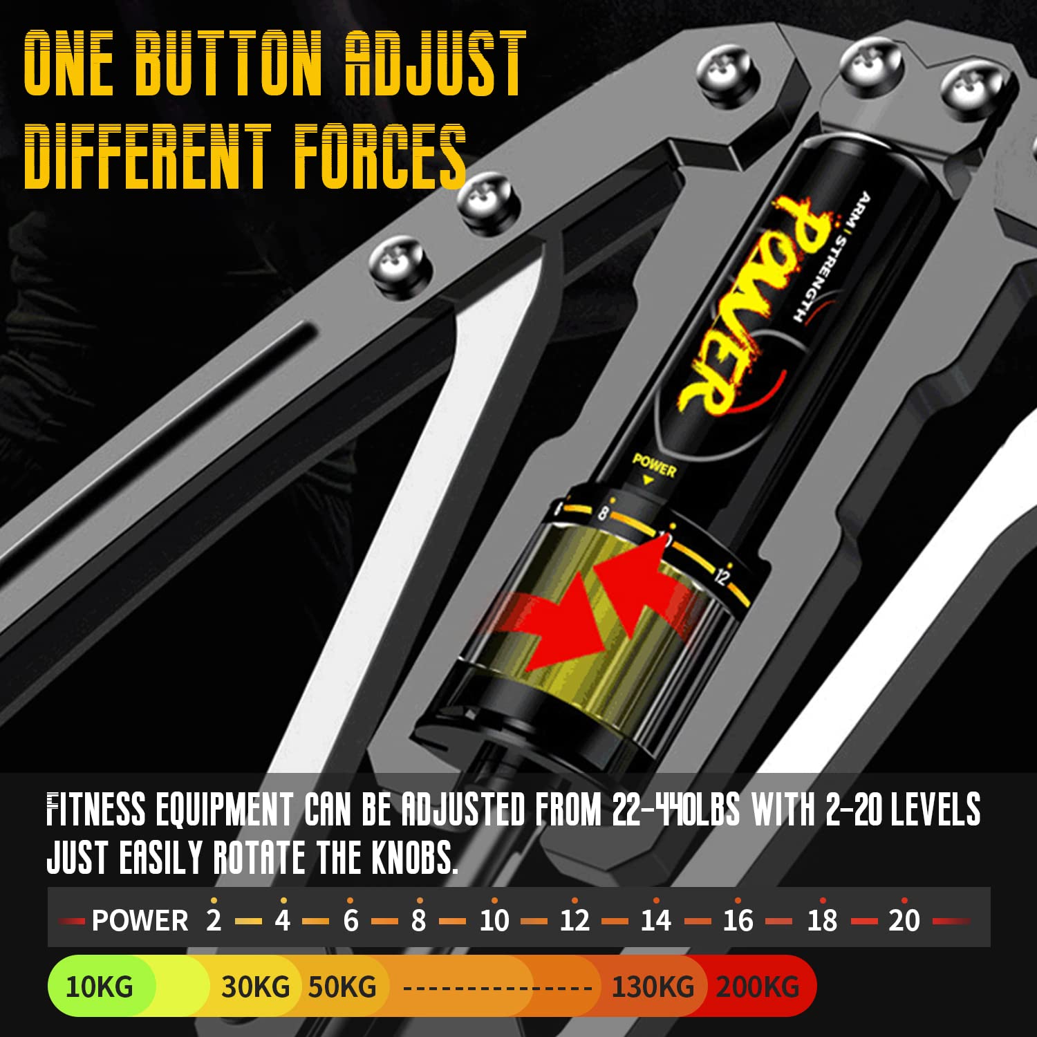 LEJIEYIN Twister Arm Exerciser - Adjustable 22-440lbs Hydraulic Power/Arm Exercise Equipment/Upper Body Exercise/Chest Workout/Shoulder Exercise