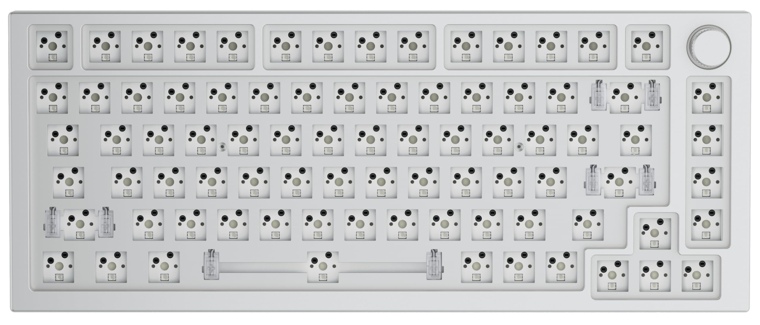 Glorious Gaming GMMK PRO 75% Barebones (Frame Only) - Modular Mechanical Gaming Keyboard, TKL Size (75%), 1.5kg Frame, RGB, Customisable, 5-Pin Switch Support, International/ISO Layout - Black Slate