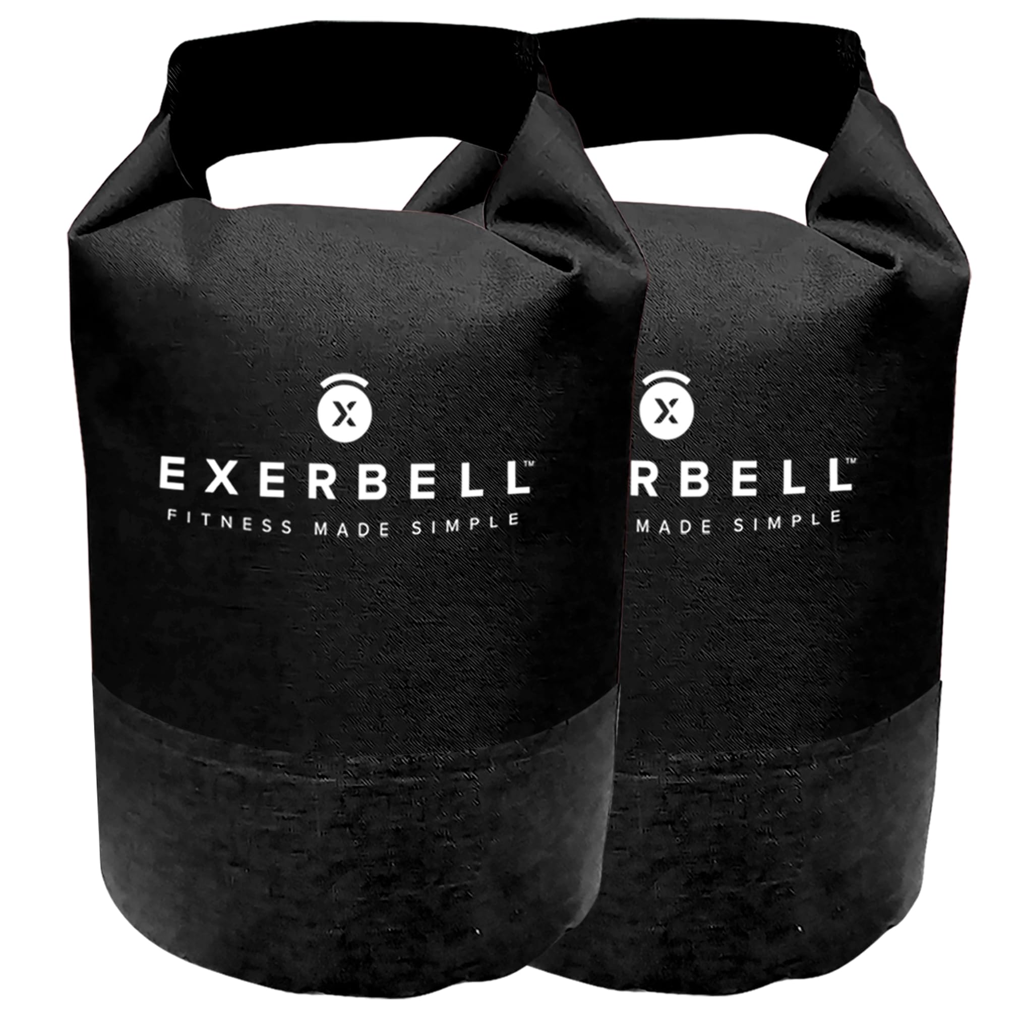 Exerbell Foldable & adjustable kettlebell ? 2pcs ? 2-14 kg (Black) ? water- and sandbag kettlebell ? Versatile Sandbag Training & Weight Bag ? Premium