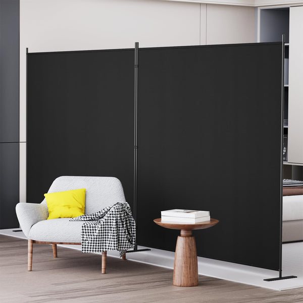 C-Hopetree 6 Panels Room Divider, 180cm Tall Indoor Folding Privacy Screen, Portable Partition Separator, Freestanding Separation Temporary Wall for Office, Bedroom, 304cm W X 180cm H, Black