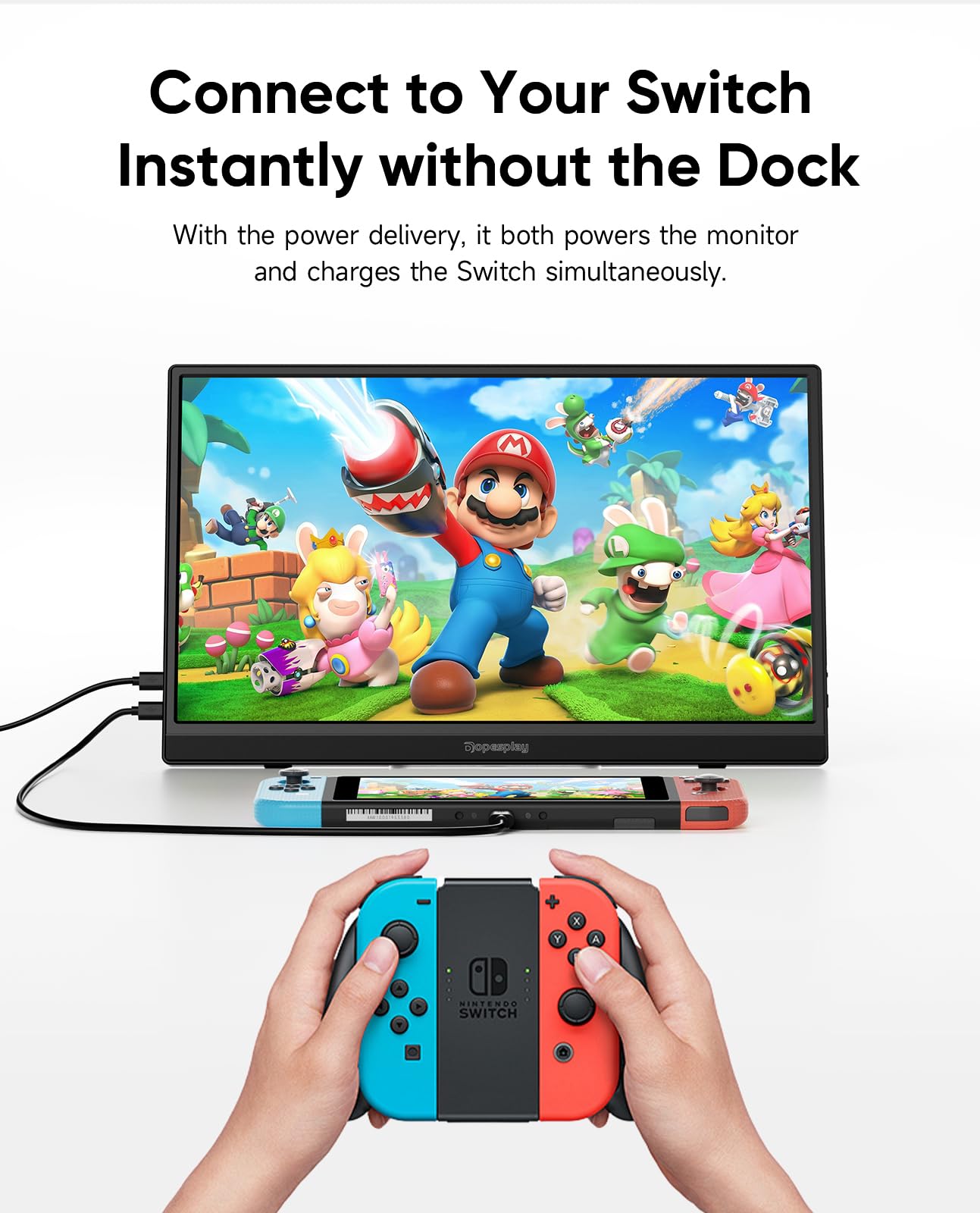 Dopesplay 2025 Newest 15.6" Portable Monitor for Laptop 1920x1080p FHD IPS USB-C HDMI Compatible Lightweight External Display for Gaming and Work with PC Mac PS3/4/5 Xbox