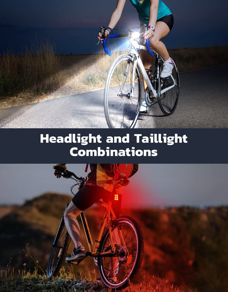Glangeh Bike Lights Ultra Slim, Rechargeable Bicycle Lights Front and Rear, 4+6 Modes Bike Light, Waterproof IP65 Cycle Lights for Road Safety, 1.5 Hrs Fast Charging Bike Light Cycling Headlights Set
