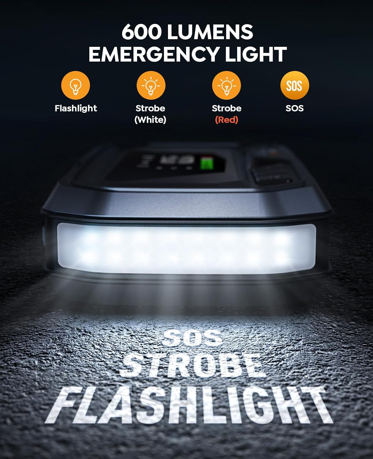 YaberAuto 10-in-1 Jump Starter Power Pack 6000A with Air Compressor 160PSI, Portable PD 65W Car Battery Jump Starter (All Gas/12L Diesel) Jumper Starter Power Bank with Jump Leads, 160W DC,600 Lumen