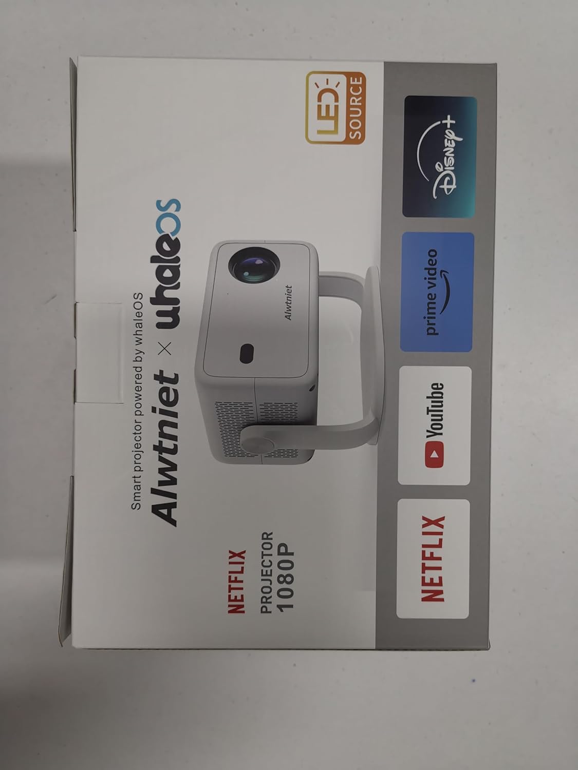 Alwtniet L018 NTV Smart Projector, 1080P Native 400 ANSI Auto Focus Auto Keystone Mini Portable Projector with Play store, ChatGPT Voice Remote Android 13 Home Video Proyector